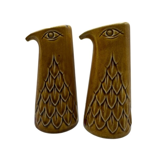 Holt Howard Eagle Falcon Ceramic Salt & Pepper Shakers Vintage 1960’s w Stopper - Picture 3 of 6